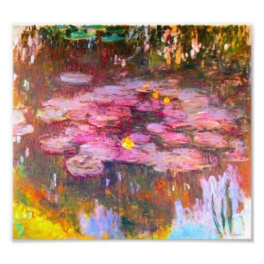 Monet Paarse watergalgen afdrukken Foto Afdruk (Voorkant)