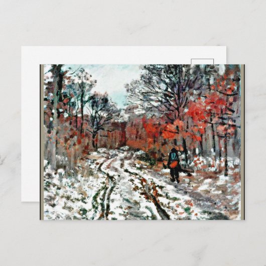 Monet - Pad door het bos, sneeuweffect Briefkaart (Voorkant / Achterkant)