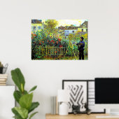 Monet Painting in his Garden at Argenteuil Poster (Thuiskantoor)