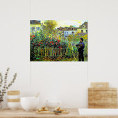 Monet Painting in his Garden at Argenteuil Poster (Keuken)
