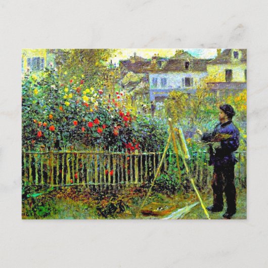 Monet Painting in zijn tuin Briefkaart (Voorkant)