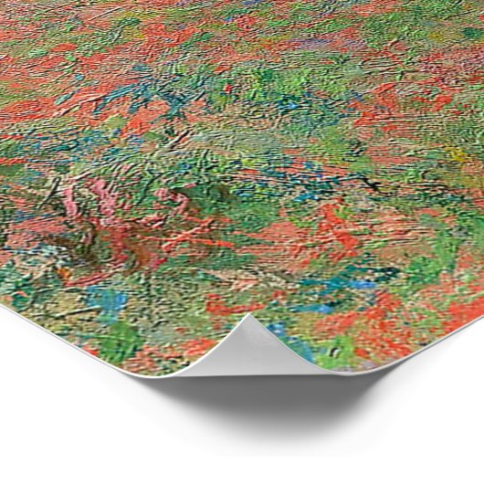 Monet papaver veldeverven poster (Hoek)