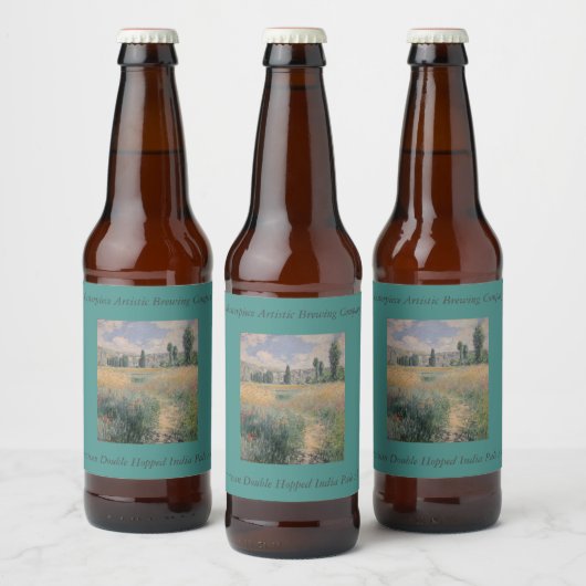 Monet Path op het eiland Saint Martin, Vétheuil Bier Etiket (Flessen)
