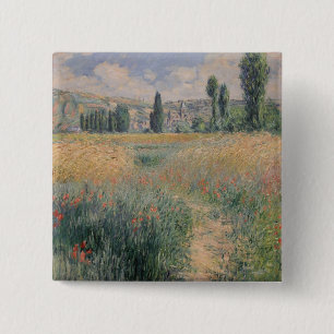 Monet Path op het eiland Saint Martin, Vétheuil Vierkante Button 5,1 Cm