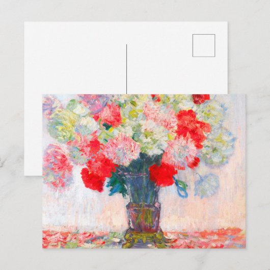 Monet Peonies Aankondigingskaart (Voorkant / Achterkant)