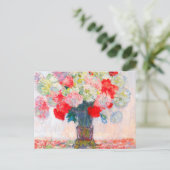 Monet Peonies Aankondigingskaart (Staand voorkant)