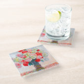 Monet Peonies Glazen Onderzetter (Schuin)