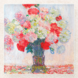 Monet Peonies Glazen Onderzetter