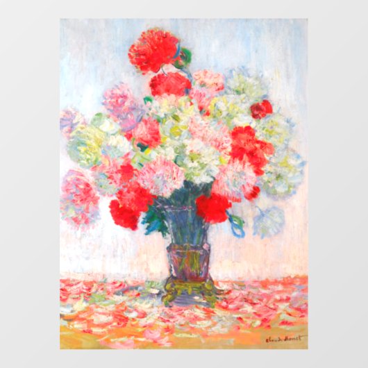 Monet Peonies Raamsticker (Vel)