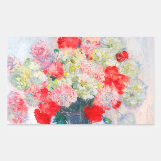 Monet Peonies Rechthoekige Sticker (Voorkant)