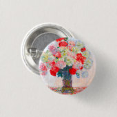 Monet Peonies Ronde Button 3,2 Cm (Voorkant /achterkant)