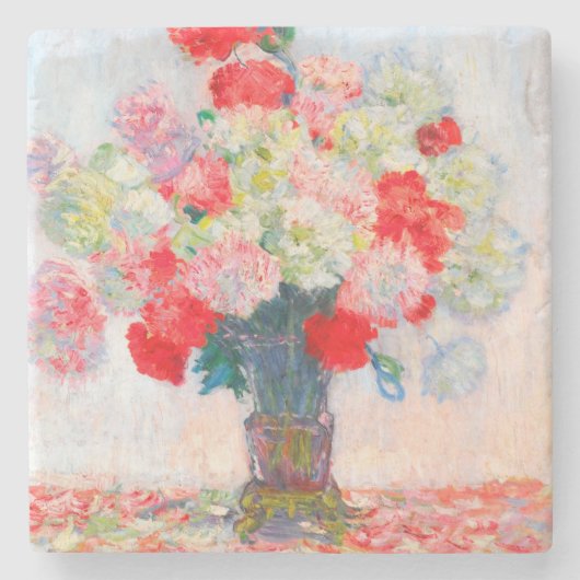 Monet Peonies Stenen Onderzetter (Voorkant)