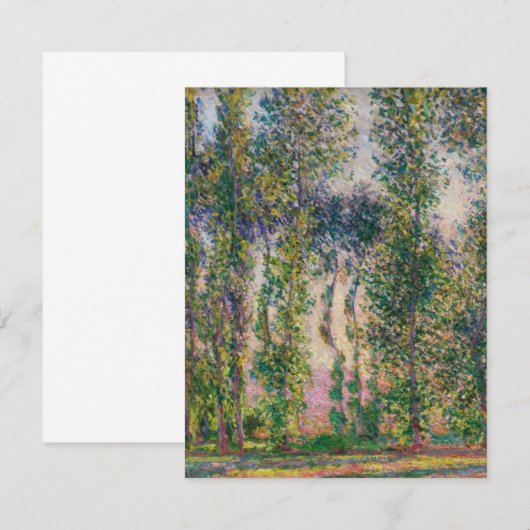 Monet Poplars bij Giverny Invitations Kaart (Voorkant / Achterkant)