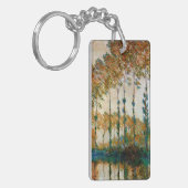 Monet - Poplars on Banks of River Epte in Autumn Sleutelhanger (Voorkant Links)