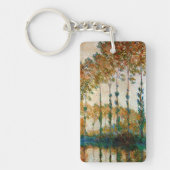 Monet - Poplars on Banks of River Epte in Autumn Sleutelhanger (Voorkant)
