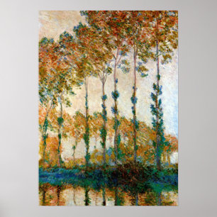 Monet - Poplars over de oevers van de rivier de Ep Poster