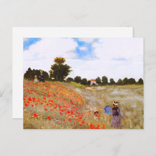 Monet Poppies Postcard Briefkaart (Voorkant / Achterkant)