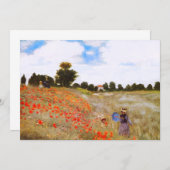 Monet Poppies-uitnodigingen Kaart (Voorkant / Achterkant)