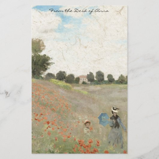 Monet Poppies Wildbloemen Impressionisme Stationer Briefpapier (Voorkant)