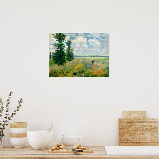 Monet - Poppy Field Argenteuil 1875 Poster (Keuken)