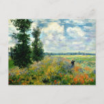 Monet - Poppy Field, Argenteuil Briefkaart<br><div class="desc">Claude Monet 1875 schilderij,  Poppy Field,  Argenteuil,  aangepast briefkaart,  beste verkoper</div>