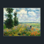Monet - Poppy Field, Argenteuil Briefkaart<br><div class="desc">Claude Monet 1875 schilderij,  Poppy Field,  Argenteuil,  aangepast briefkaart,  beste verkoper</div>