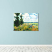 Monet - Poppy Field, Argenteuil Canvas Afdruk (Insitu (Houten vloer))