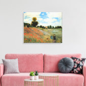 Monet - Poppy Field, Argenteuil Canvas Afdruk (Insitu (Woonkamer))