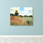 Monet - Poppy Field, Argenteuil Canvas Afdruk (Insitu (Houten vloer))