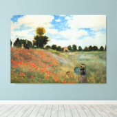 Monet - Poppy Field, Argenteuil Canvas Afdruk (Insitu (Houten vloer))