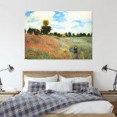 Monet - Poppy Field, Argenteuil Canvas Afdruk (Insitu (Slaapkamer))