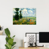 Monet - Poppy Field, Argenteuil Poster (Thuiskantoor)