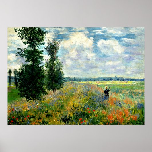 Monet - Poppy Field, Argenteuil Poster (Voorkant)