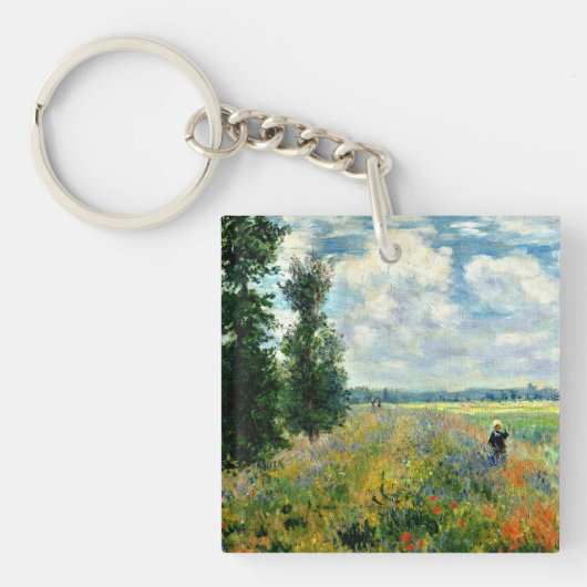 Monet - Poppy Field, Argenteuil Sleutelhanger (voorkant)