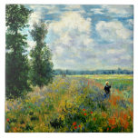 Monet - Poppy Field, Argenteuil Tegeltje<br><div class="desc">Poppy Field,  Argenteuil - Fine art schilderij van de Franse impressionist,  Claude Monet</div>