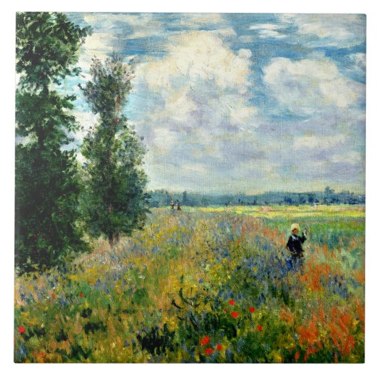 Monet - Poppy Field, Argenteuil Tegeltje (Voorkant)