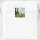 Monet - Poppy Field, Argenteuil, Vierkante Sticker (Tas)