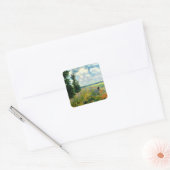 Monet - Poppy Field, Argenteuil, Vierkante Sticker (Envelop)