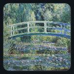 Monet - Poppy Field in Argenteuil Vierkante Sticker<br><div class="desc">Poppy Field in Argenteuil,  beroemd schilderij van Claude Monet.</div>