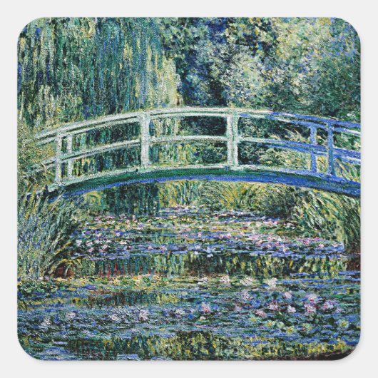 Monet - Poppy Field in Argenteuil Vierkante Sticker (Voorkant)
