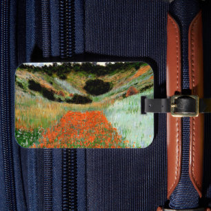 Monet - Poppy Field in een Hollow bij Giverny Bagagelabel