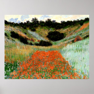 Monet - Poppy Field in een Hollow bij Giverny Poster