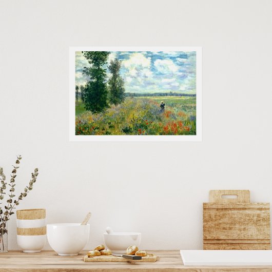 Monet Poppy Field Poster 28x20 (Keuken)