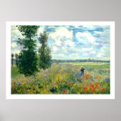 Monet Poppy Field Poster 28x20 (Voorkant)