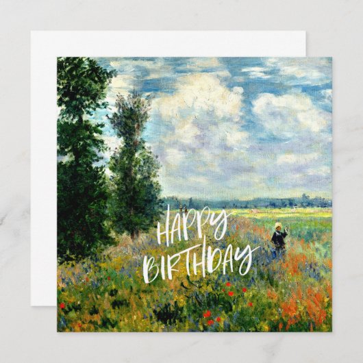 Monet - Poppy Fields, Argenteuil - Birthday wil (Voorkant / Achterkant)