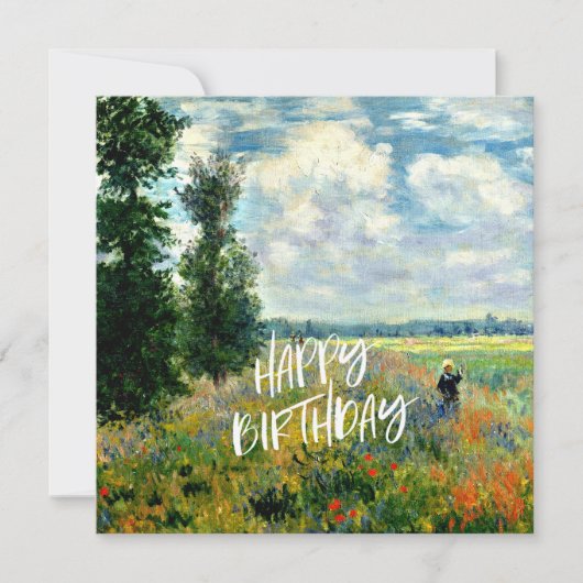 Monet - Poppy Fields, Argenteuil - Birthday wil (Voorkant)