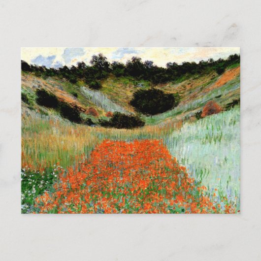Monet - Poppy Fields in a Hollow near Giverny Briefkaart (Voorkant)