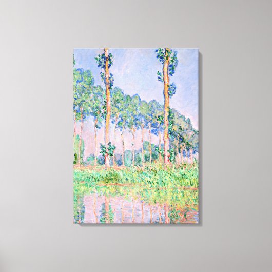 Monet - populieren, roze effect canvas afdruk (Voorkant)