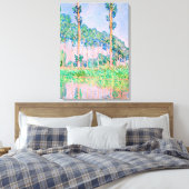 Monet - populieren, roze effect canvas afdruk (Insitu (Slaapkamer))