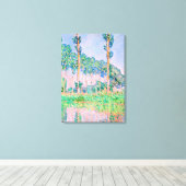 Monet - populieren, roze effect canvas afdruk (Insitu (Houten vloer))